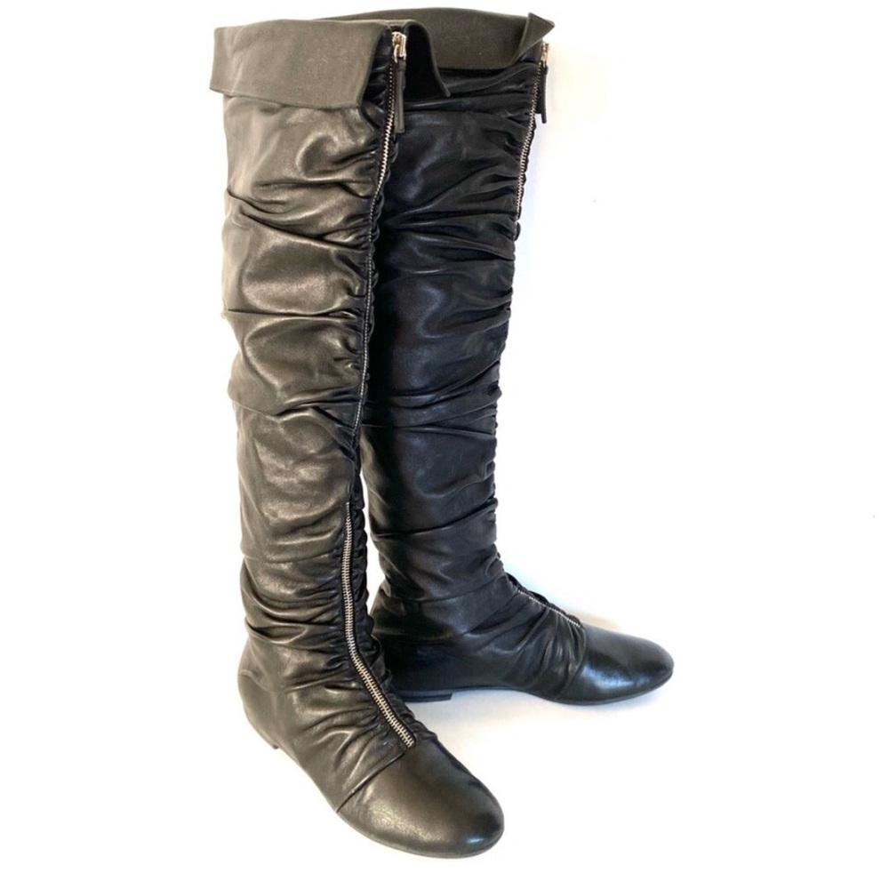 Giuseppe Zanotti Genuine Leather OTK Ruched Front Zipper Closure Boots - Picture 6 of 16